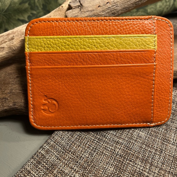 5227-AHM New Card Holder Genuine First Leather Layer Thin Soft Wallet  Small - Picture 8 of 9